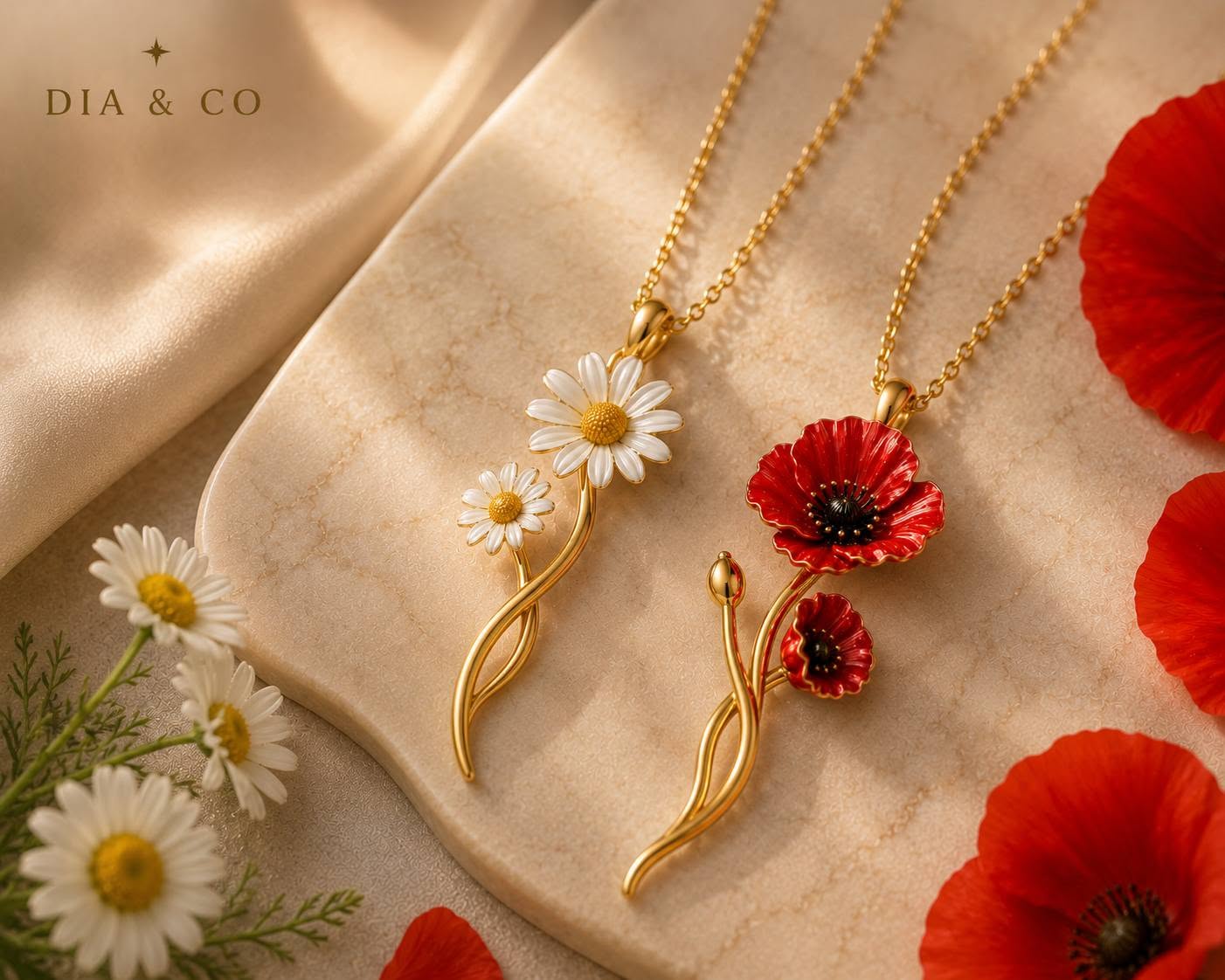 Necklace "Eternal Poppy" - Dia & Co Jewelry